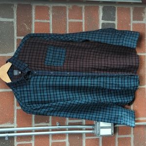 Saks Fifth Ave Long Sleeve Multicolor Plaid Long Sleeve Button Up T-shirt Size M